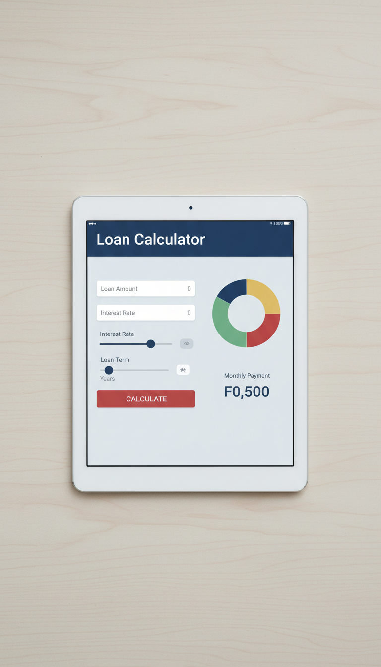 Interactive tablet loan calculator