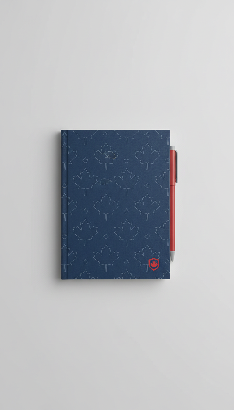 Financial Planning Notebook with Canadian Icons